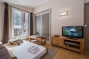 Sofa bed and HD TV