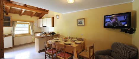 Dining area and open kitchen