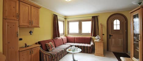 Open plan living room and kitchen