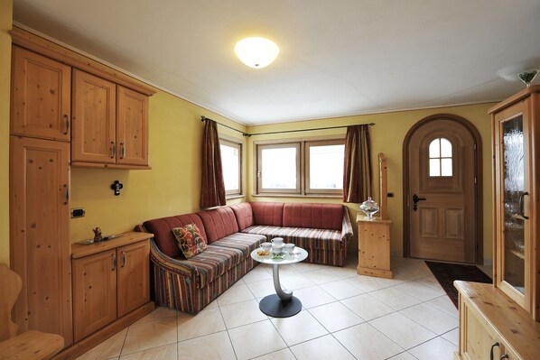 Open plan living room and kitchen