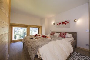 Bedroom with a view of the mountains
