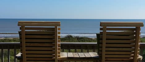 Imagine you, sitting here! Watch your children & dolphins from this large deck!