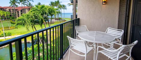 Enjoy morning coffee and outdoor dining with ocean views!