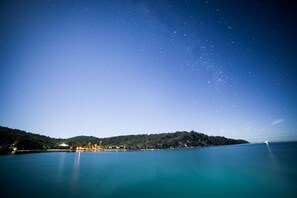 Looking back towards the resort under the Southern Cross