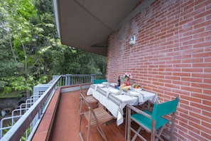 Beautiful corner for sunny morning breakfast on the terrace