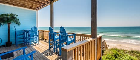 Lower deck with oceanfront views