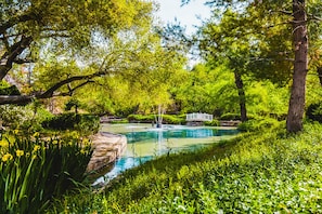 Love being close to water? Walk around the lake visible from the backyard.