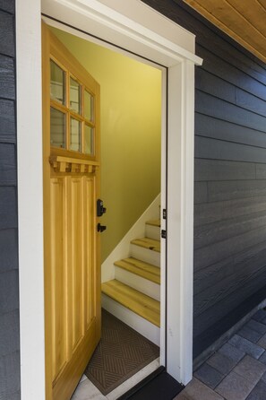 Stairway up to apartment to second entry door.