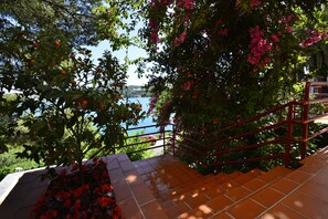 Entrance to Villa Nautica
with beautiful Bouganvil and counquat tree