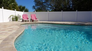 sun beds at the pool