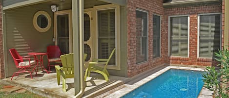 Back patio and lap pool