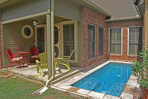 Back patio and lap pool