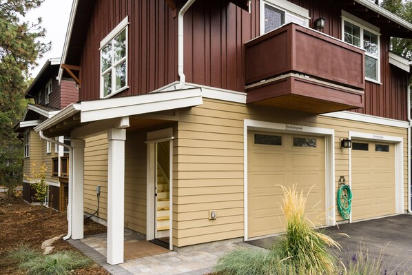 The Little Flaming Chicken Apartment is above the garage.  Parking for 2 cars.