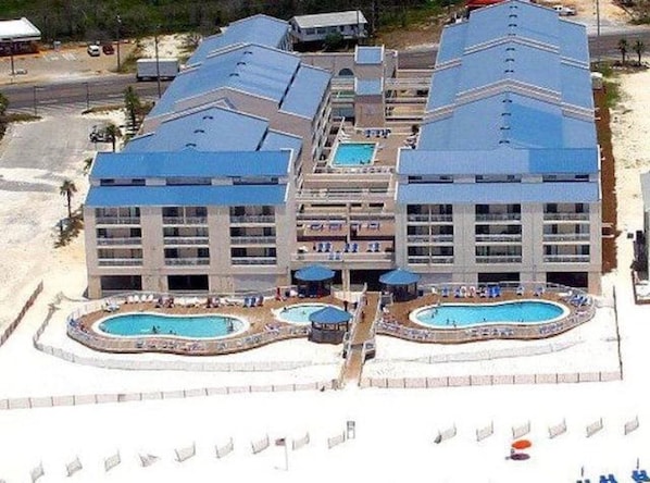 Our beautiful, beach front complex. 3 beach front pools and 1 courtyard pool.