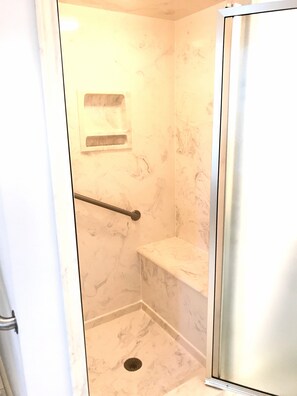 Master bath shower (no tub in master).