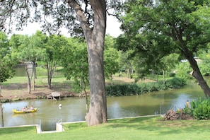View from backyard. Notice the island with water circling it!