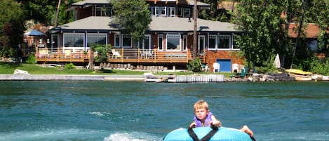 Kids love tubing in front of our home