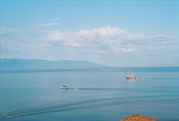 Beautiful bay and ocean views from our balcony