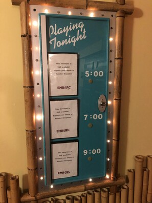THREE movies featured each evening or borrow a DVD and play in your condo