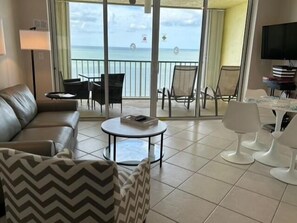 Living room and dining area