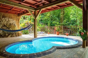 Bali inspired Casa Cascada w/ Jungle views & pool (1758)
