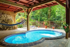 Bali inspired Casa Cascada w/ Jungle views & pool (1758)