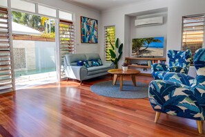 Comfortable longe room with smart TV
