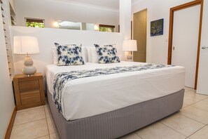 Master suit with King bed, Smart TV, walk in robe, full ensuite & spa bath. 