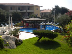 The pool area