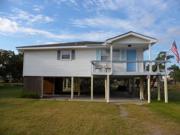 Front with under house parking