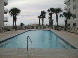 Take a dip in on of the two heated pools.