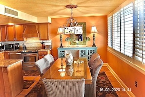 Dining room and kitchen