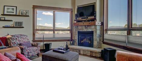 B201 WaterTower Place 3BR 3BA - a SkyRun Summit Property - Stunning Great Room  - Open and spacious great room features gorgeous views, HDTV entertainment center &amp; gas fireplace.