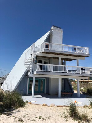 new, large double decks with spiral stairs between