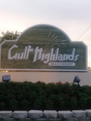 The sign from the road & main Entrance