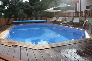 Private unheated 8x4m pool 1.2 m deep . Fully enclosed and fenced . 