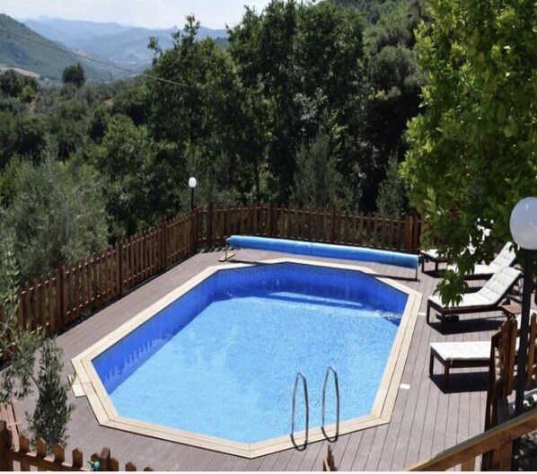 Beautiful private pool with amazing views from the deck . 