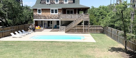 Back yard and pool area