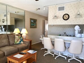 living room/kitchen area