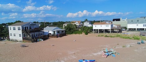 This photo was taken in August 2019. This depicts a typical day at the beach.