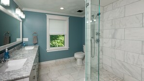 primary  bathroom ensuite with rain maker shower head. Spa like feel!