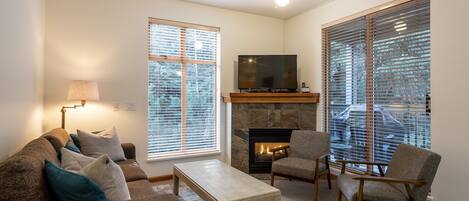 Living room with gas fireplace