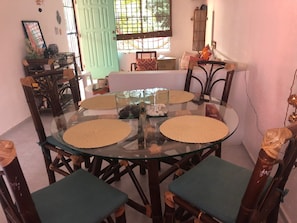 Dining area and living room 