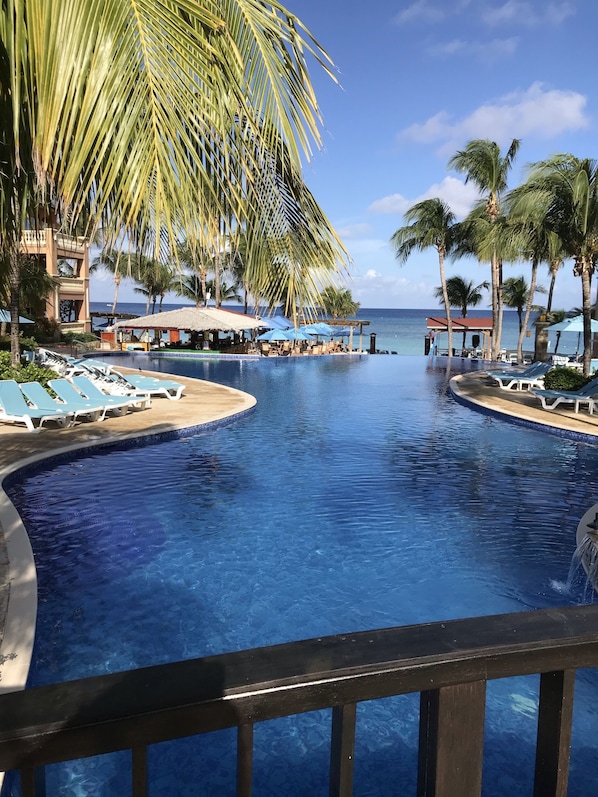 our infinity pool overlooking the beach