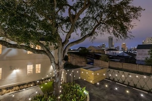 Courtyard view at night