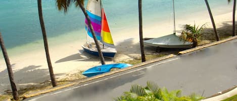 Waterfront view from balcony of unit; beach is 40 feet from building.