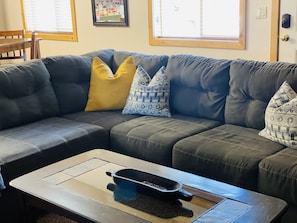 Spacious sectional in the living room.