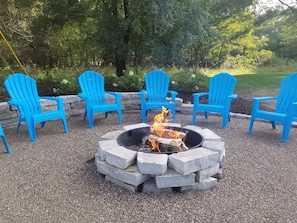 Relax and enjoy a bonfire in the yard.  Pure Michigan Magic and beauty.
