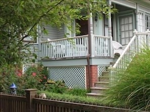 Side view of front porch seating. Great place to relax and reconnect. 