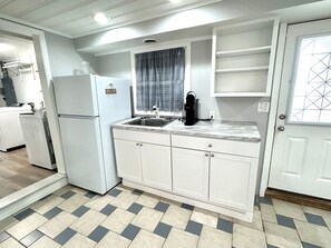Floor, Indoors, Sink, Sink Faucet, Refrigerator